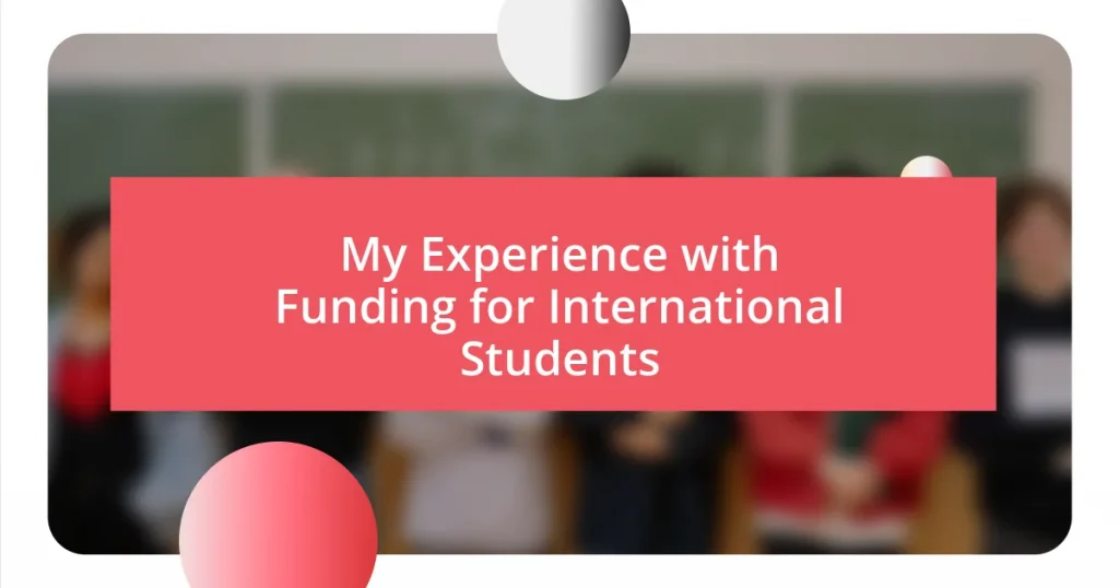 My Experience with Funding for International Students