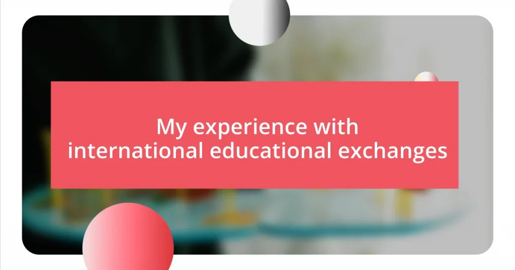 My experience with international educational exchanges